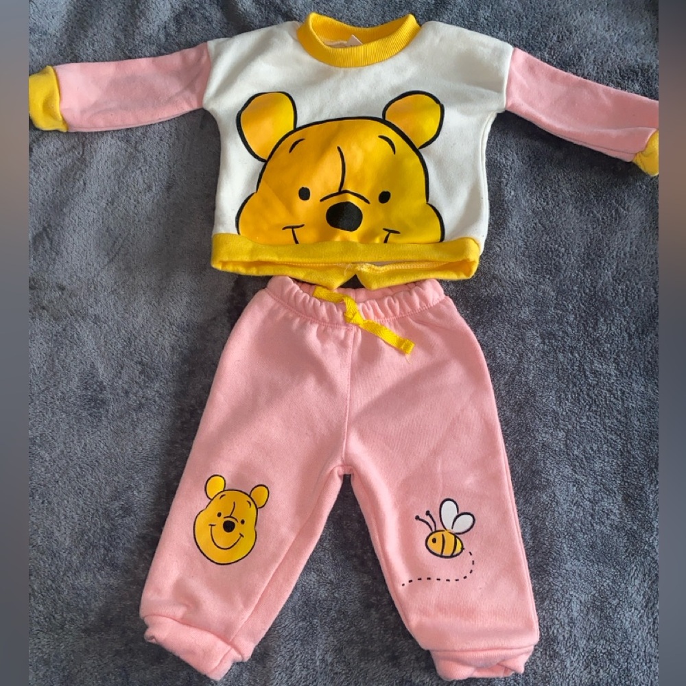 Disney Pink and Yellow Winnie The Pooh Bear Outfit Set